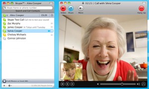 Woman video-chatting with her grand-daughter on Skype. Woman video-chatting with her grand-daughter on Skype.